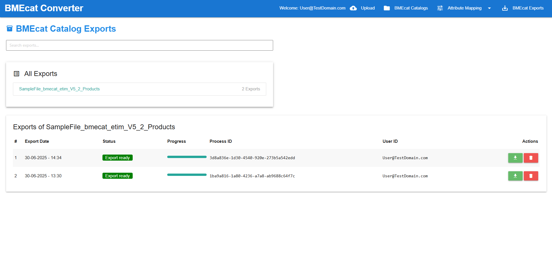 Step 7: View, manage, and download exports