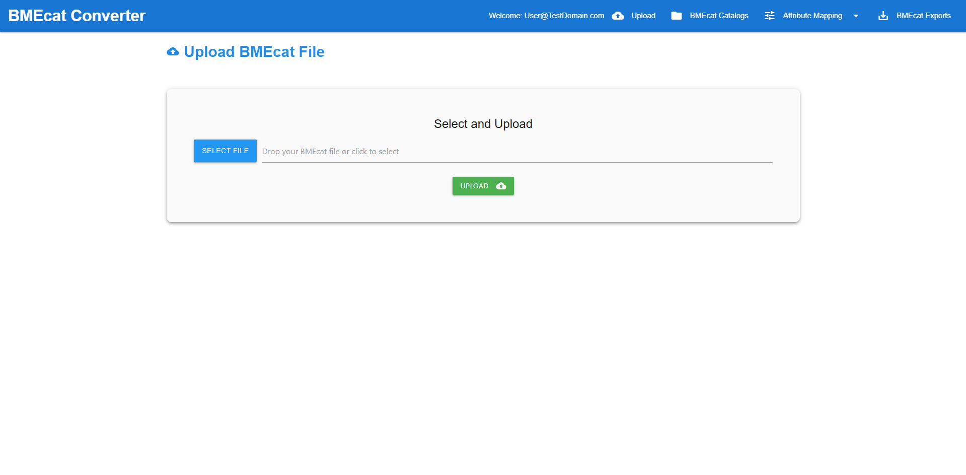 Step 1: Upload your BMEcat file (ZIP or XML)